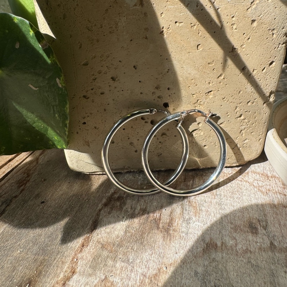 Elegant Sterling Silver Hoop Earrings